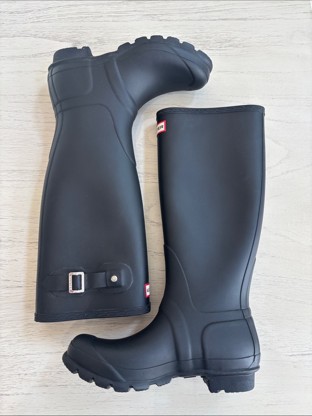 Hunter size 7 Matte Black Tall Waterproof Boots - Picture 4 of 9